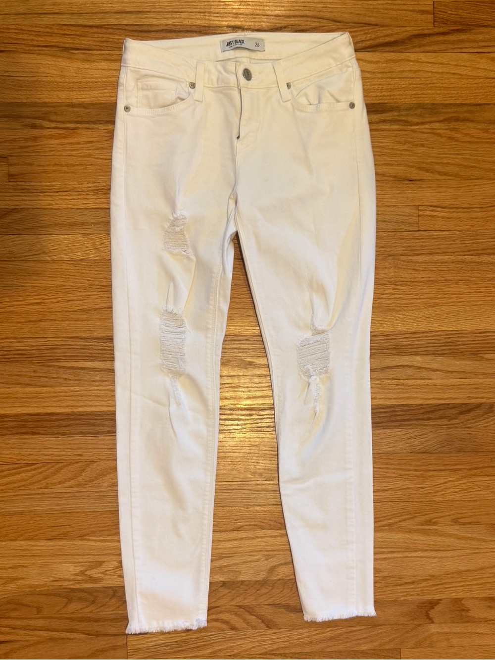 Just Black - Destroyed White Ankle Denim
